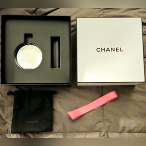 Chanel Empty Gift Box Dust Bag Pink Ribbon Insert Tags Chance Perfume 34 FL OZ